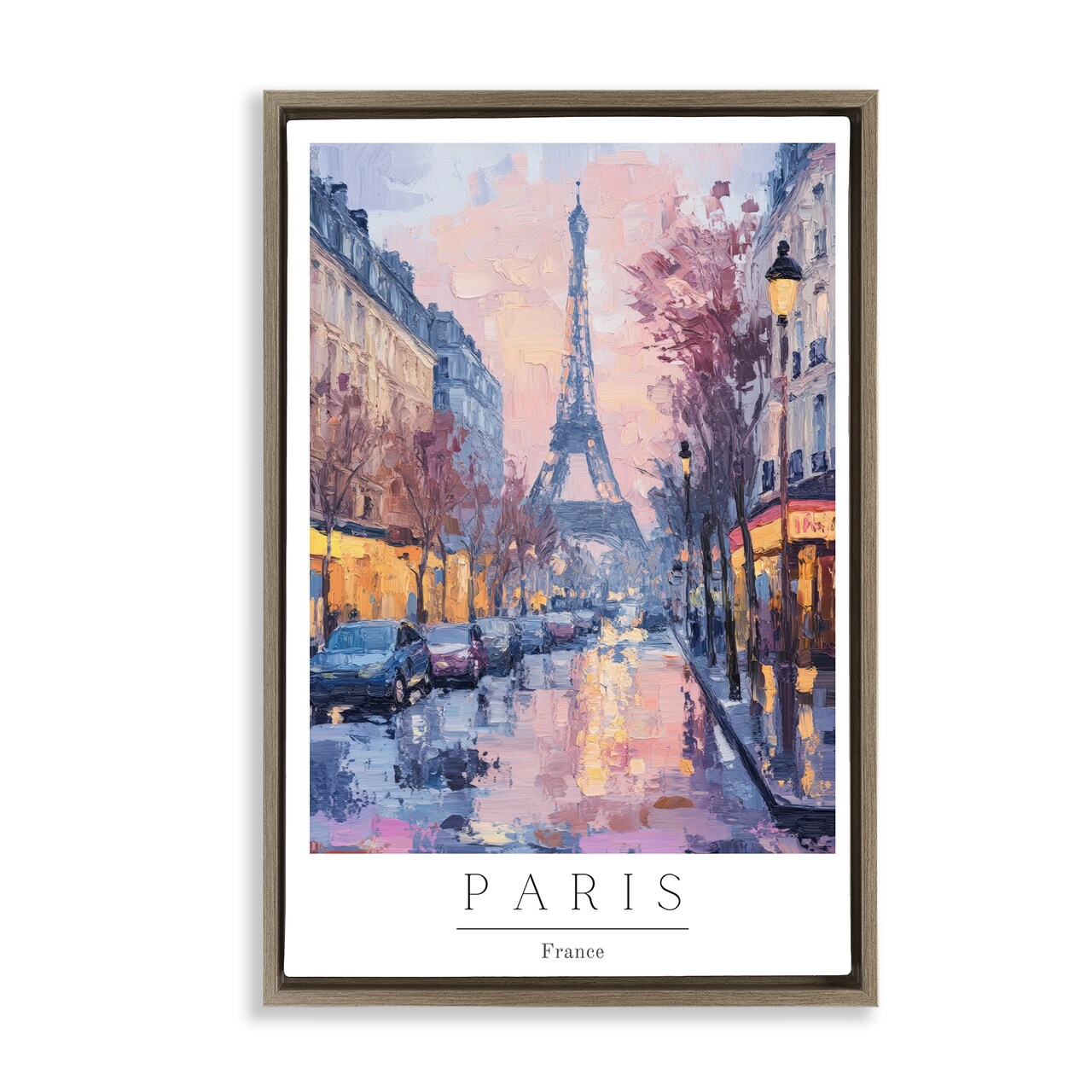 Stupell Industries Vintage Paris Street Abstract Floating Frame, design by Petal Prints Design